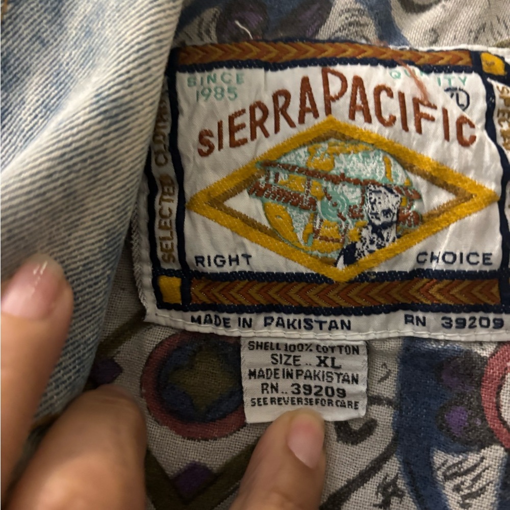 Vintage Acid Wash Denim Jacket Sierra Pacific - Picture 3 of 6